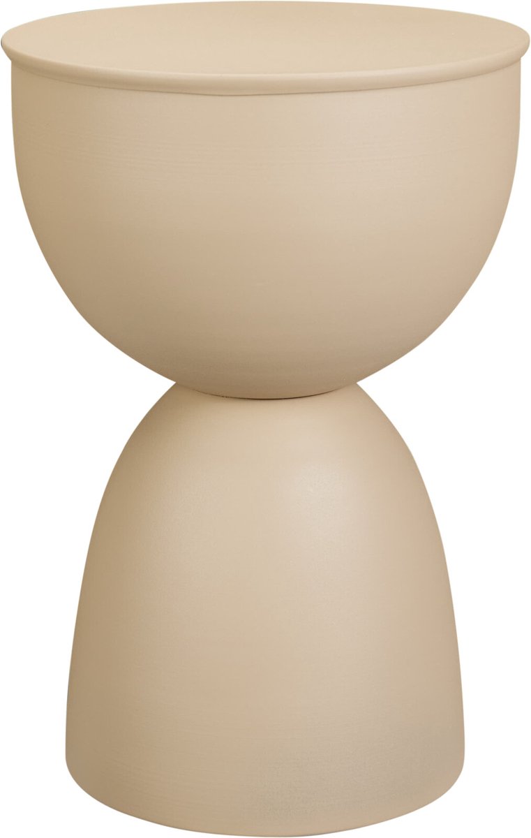 In & Out Deco Bijzettafel - Metaal - Diabolo - Zand kleur - Hoog 45 cm - Rond 31 cm
