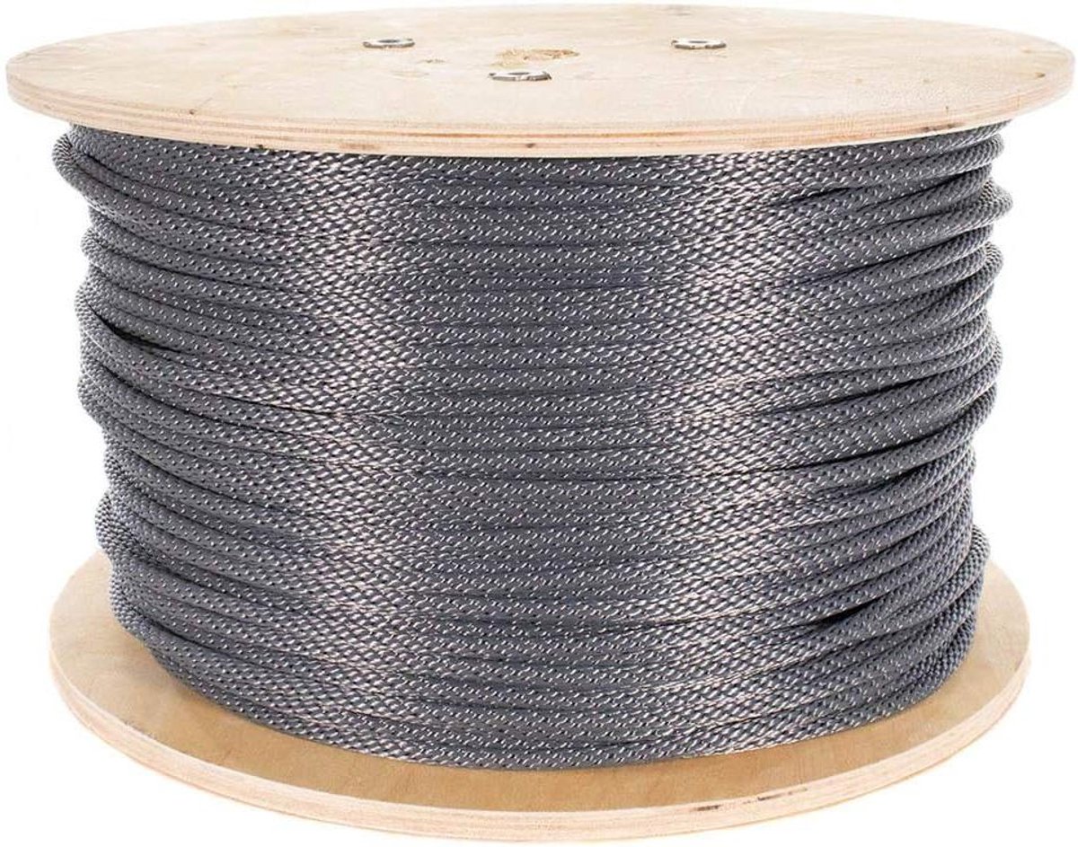 Gegalvaniseerd staalkabel - Vlaggenmast touw - Vlaggen hijsen - Versterkte staalkern - 1/4 inch 500 voet - Zilver