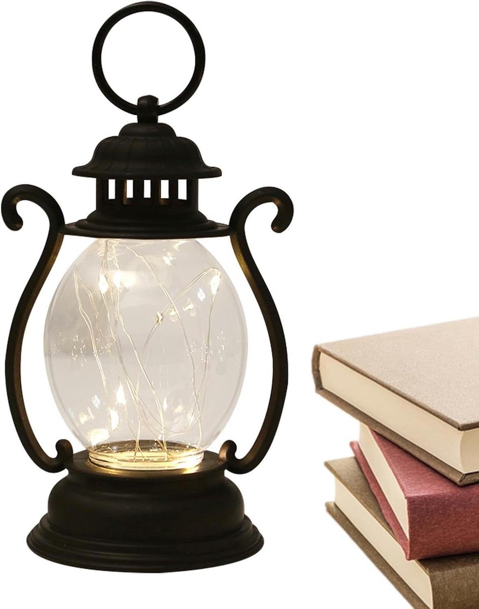 Buitenlantaarn LED - Hanglamp Rustiek - Gezellige Sfeer - 7 Kleuren - 23 x 23 x 6 cm - Zwa