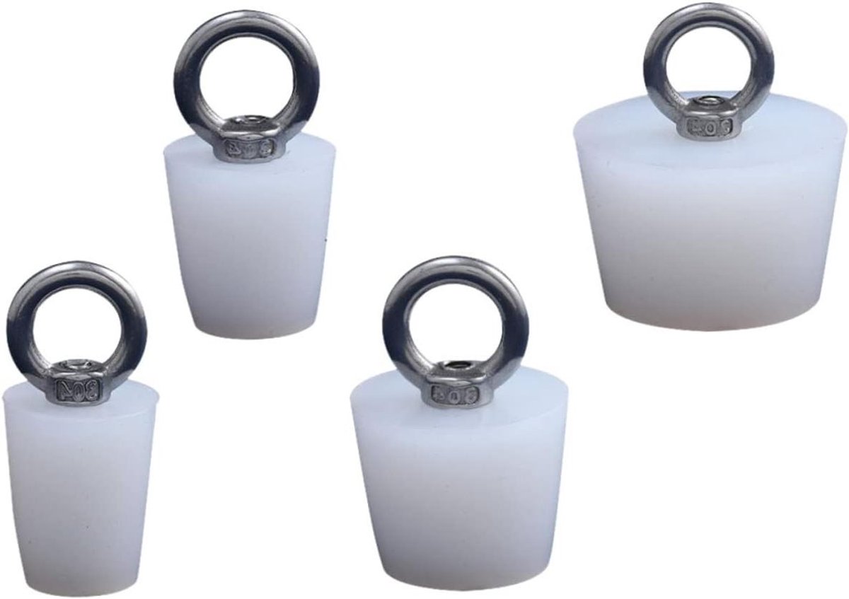 Gootsteen Stop - Afvoerplug Bad - Water Dicht Houden - Met Trekring - 46x30mm - Wit