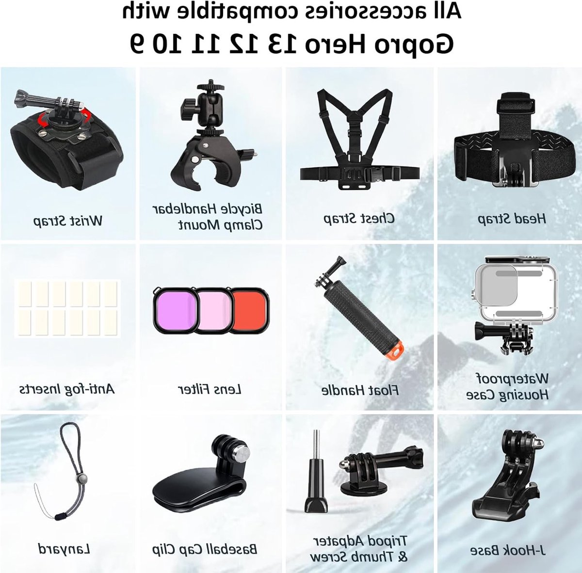 Complete Accessoire Set voor GoPro Hero 13, 12, 11, 10, 9 thumbnail 3