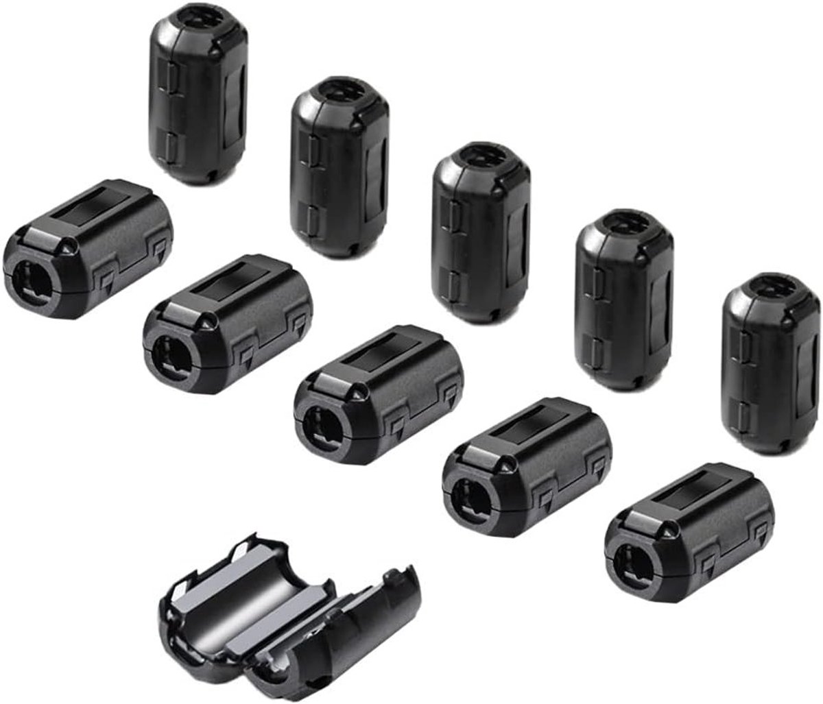 10 Stuks Ferriet Ringkern, Geluidsdempende Kabelclips voor EMI RFI, Hoge Frequentie Filter tegen Storing (5mm Binnen Diameter)