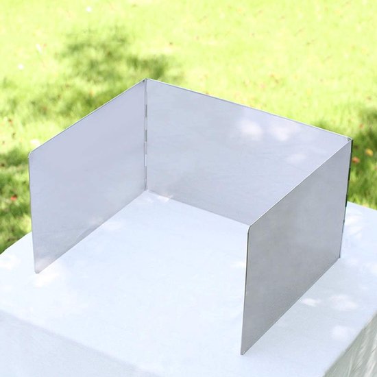 Camping Windscherm - Outdoor Kookscherm - Efficiënt Koken - Vouwbaar RVS Ontwerp - 90x19cm - Zilverkleurig — afbeelding 3