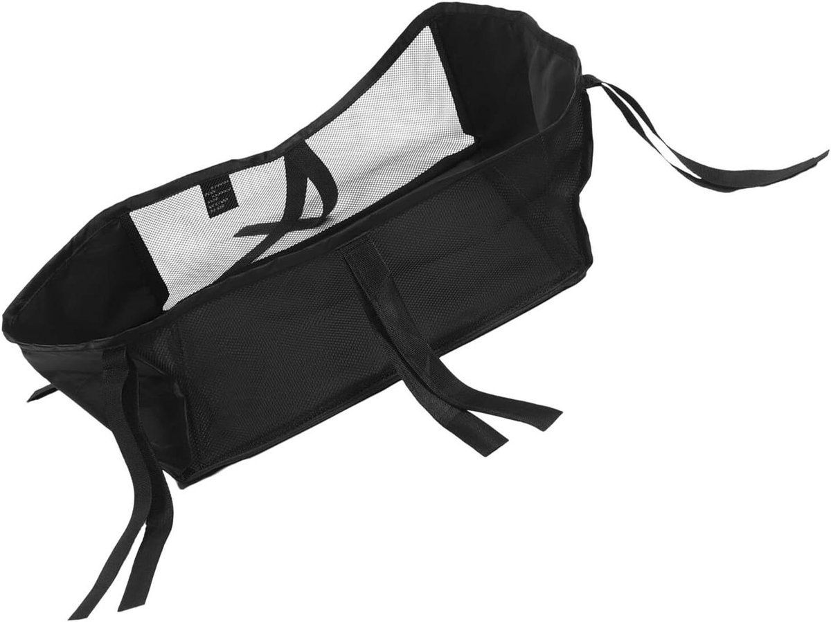 Babywagen Opbergmand - Onderzit Organizer - Essentiële Spullen Meenemen - Veilige Bodemversteviging - 35 x 32 x 13 cm - Zwart