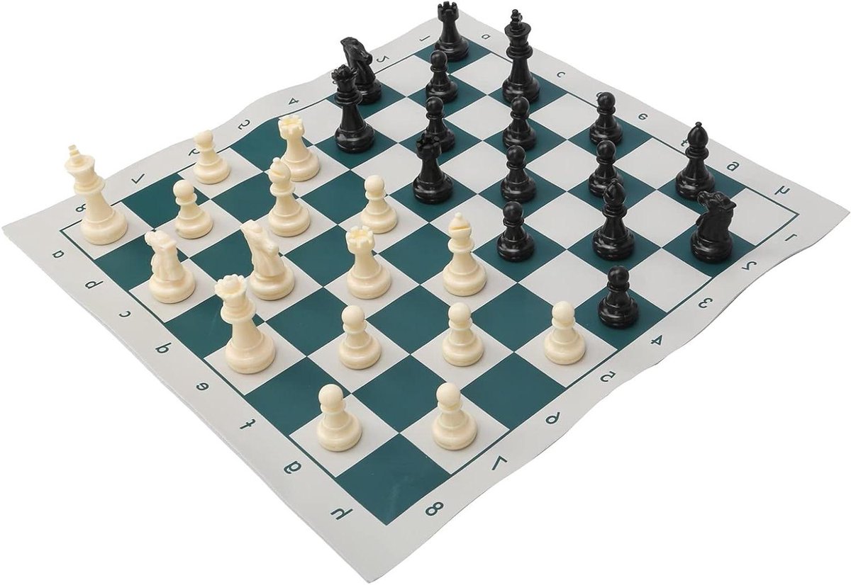 Schaakspel - Magnetisch spel - Reis spel - Inclusief opbergtas - 34 x 34 cm - Groen