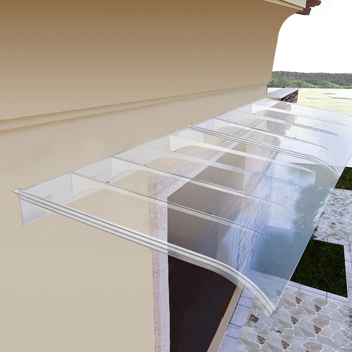 Luifel Polycarbonaat - Regenscherm Deur - Buiten Beschermen - UV Bestendig Ontwerp - 40 x 270 cm - Transparant