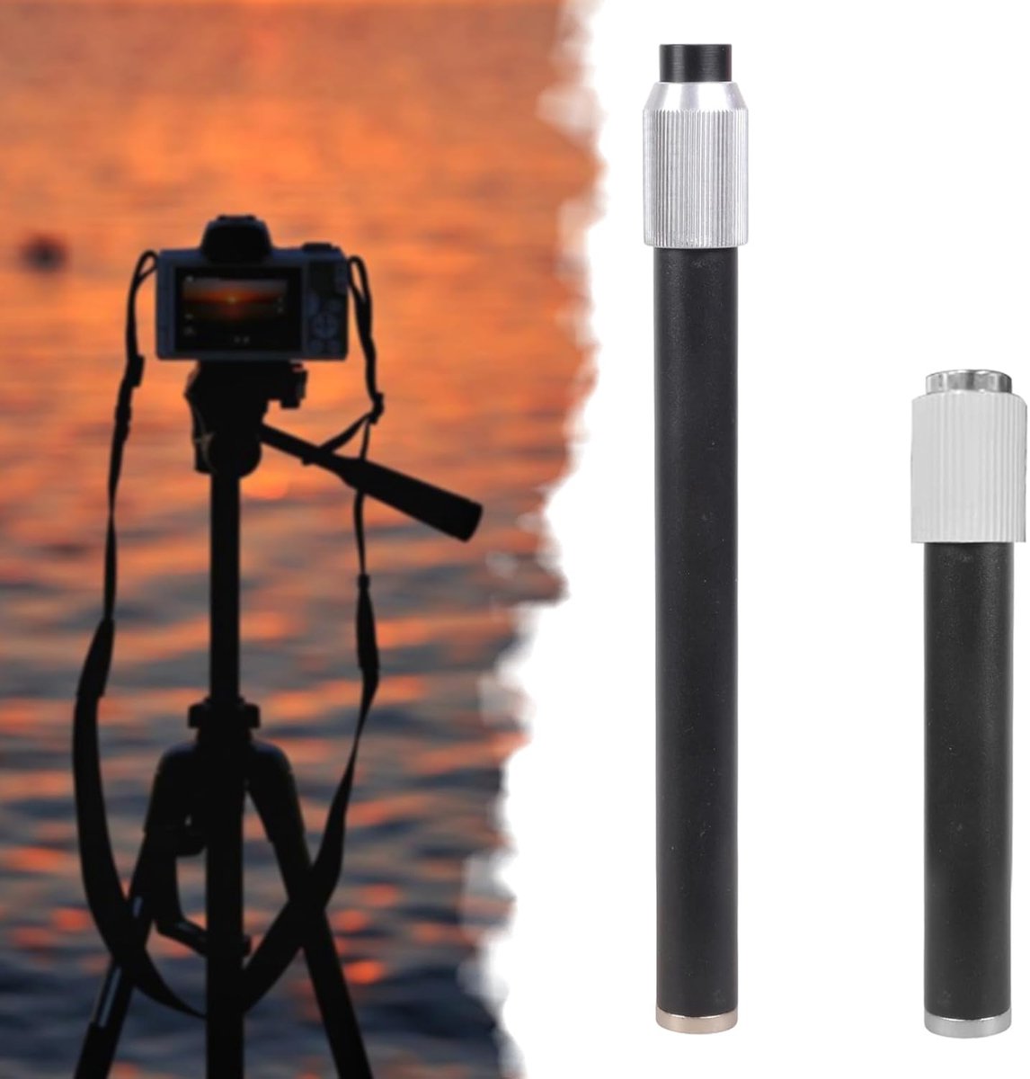 Verlengstuk Camera Statief - Verstelbare Rod - Professionele Fotografie - Universele 1/4 Schroefdraad - 13cm tot 38cm - Metaal
