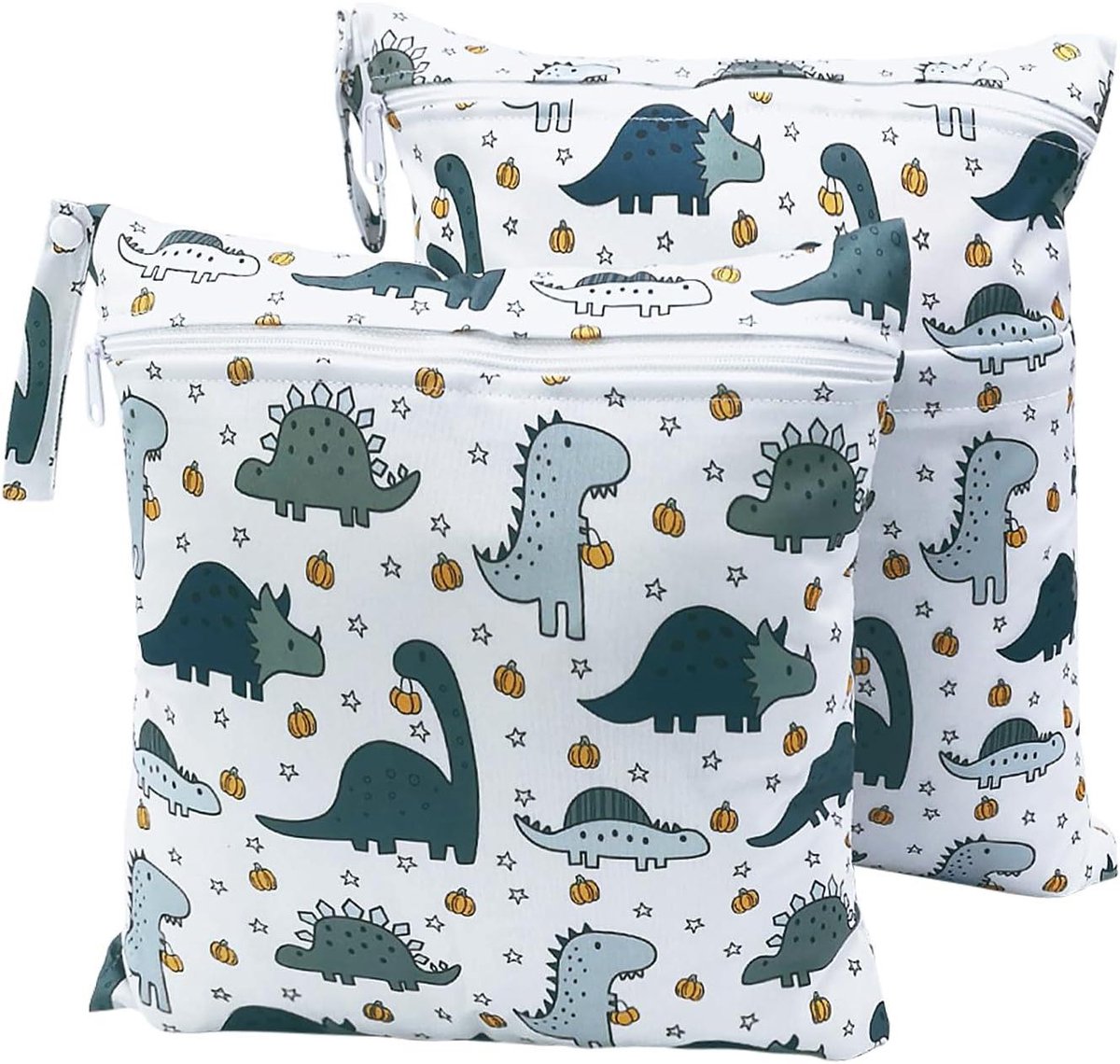 Natte Zakken - Luierzakken Organizer - Baby Onderweg - Waterdicht Polyester - 2 Stuks 30x28cm - Dinosaurus Cartoon