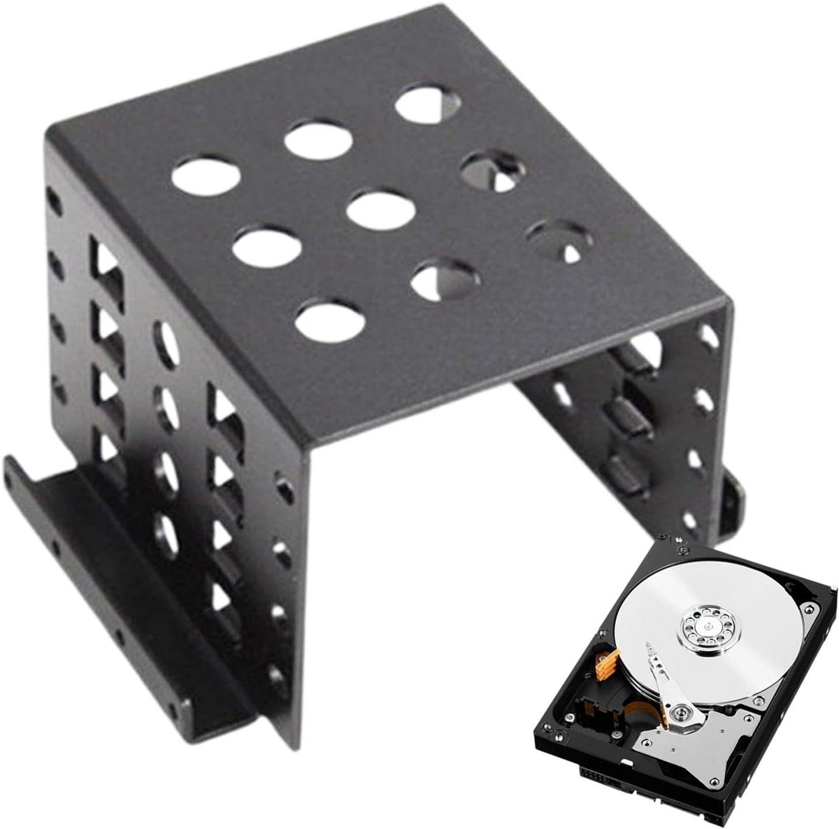 Harde schijf houder - Opslag tray - Computer uitbreiding - Tool-free montage - 2.5 naar 3.5 inch - Zwart