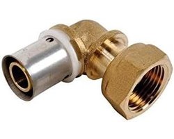 Krimpfitting Elleboog - Wartelmoer Koppeling - Leidingen Aansluiten - CSTB Goedgekeurd - Diameter 12 mm - Goud