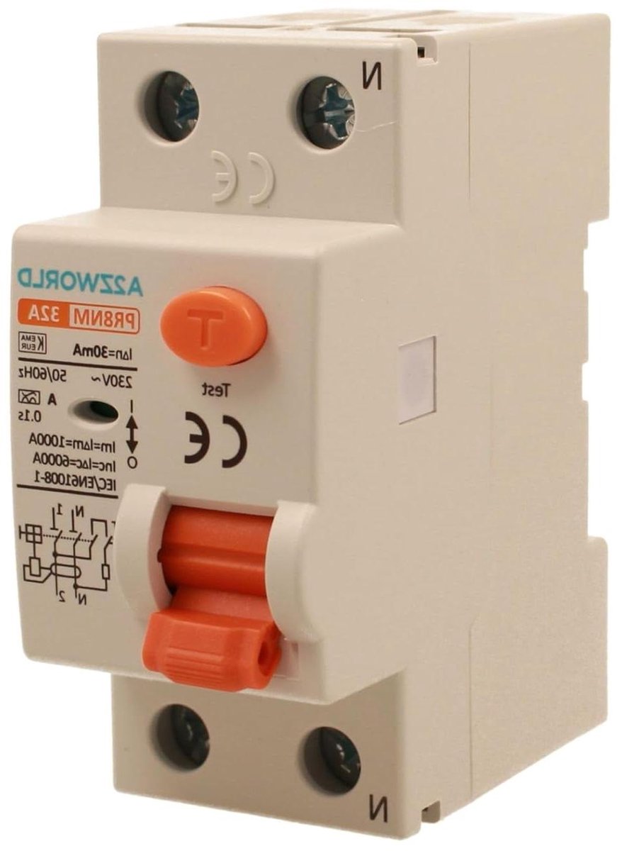 Aardlekschakelaar Type A - Levensredder RCD - Veiligheid Elektrische Installatie - Elektromagnetische Technologie - 30 mA 32 A - Grijs