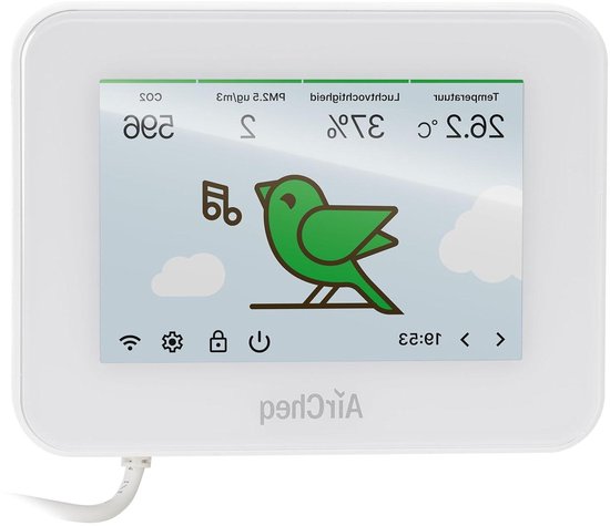 Luchtkwaliteitsmeter - CO2 Meter - Gezond Binnenklimaat - Multifunctioneel Meten - 25 x 9 x 6 cm - Zwart
