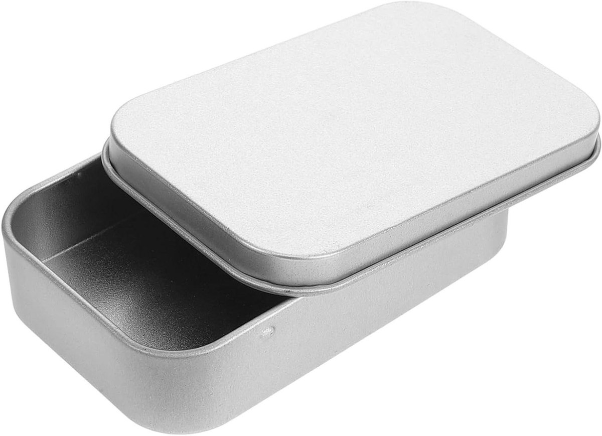 Gitaar Pick Opbergdoos - Plectrum Houder - Muziek Opslag - Stevig Metaal - 9 x 6.5 cm - Zilver
