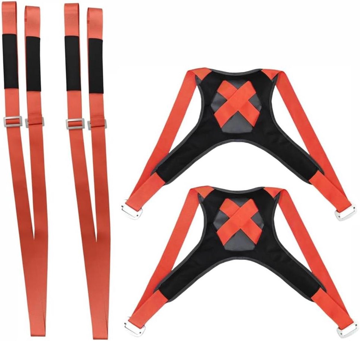 Verhuisbanden Set - Draagriemen - Zware Voorwerpen Verplaatsen - Gelijkmatige Gewicht Verdeling - 400 kg Draagvermogen - Oranje-rood