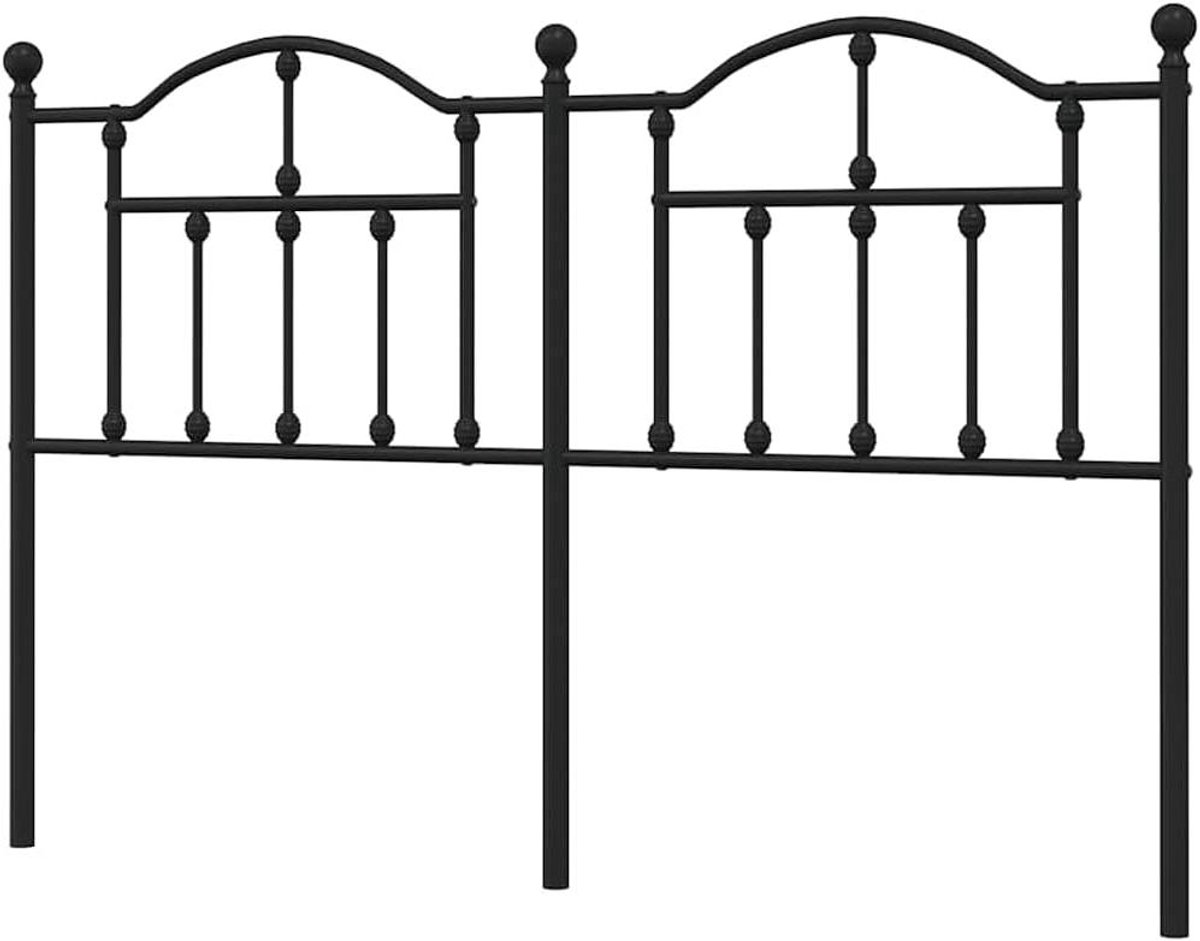 Hoofdbord Metaal - Bedonderdeel Hoofdsteun - Rugleuning Bieden - Robuuste Constructie - 156 cm Breed - Zwart