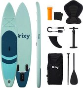Brixy 2-in-1 SUP Board - met Zitje - Opblaasbaar Paddle Board - Complete Set - 335 cm - Max. 175 kg - Mintgroen/Blauw