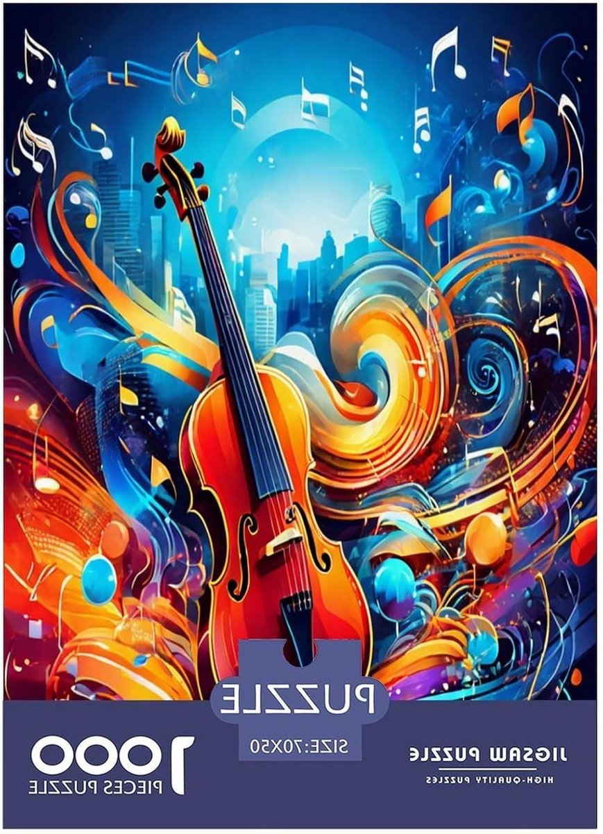 Muziekpuzzel Viool - Legpuzzel 1000 - Ontspanning en Plezier - Educatief en Stimulerend - 70x50 cm - Multicolor
