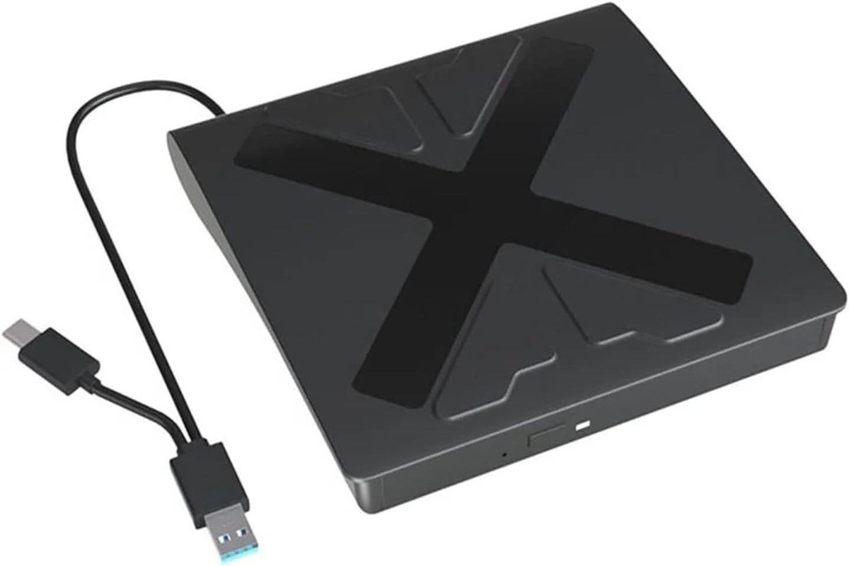 Externe DVD Brander - Draagbare Lezer - Bestanden Archiveren - USB 3.0 Type C - 2 MB Cache - Zwart