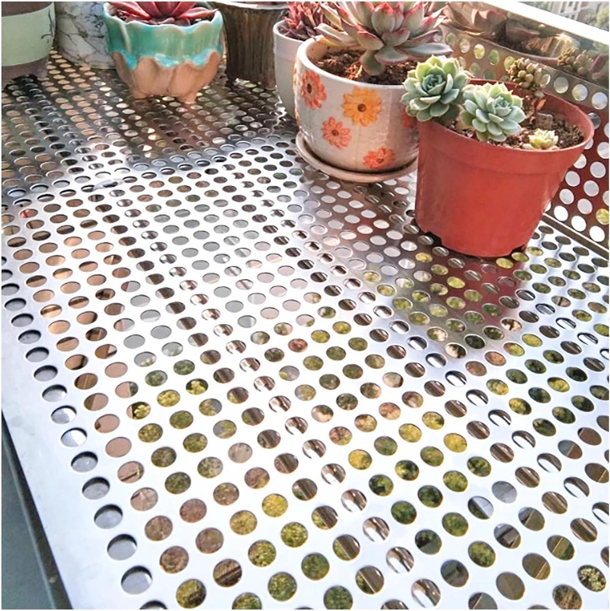Geperforeerde Plaat - Roestvrij Staal - Decoratieve Afscherming - Gladde Rand - 70x100cm - Zilver