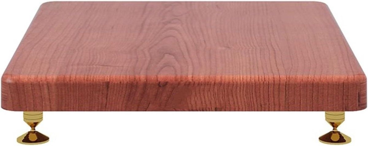 Houten Subwoofer Stand - Speaker Voet - Geluidsverbetering Thuis - Met Koperen Spikes - 30x30cm - Houtkleur