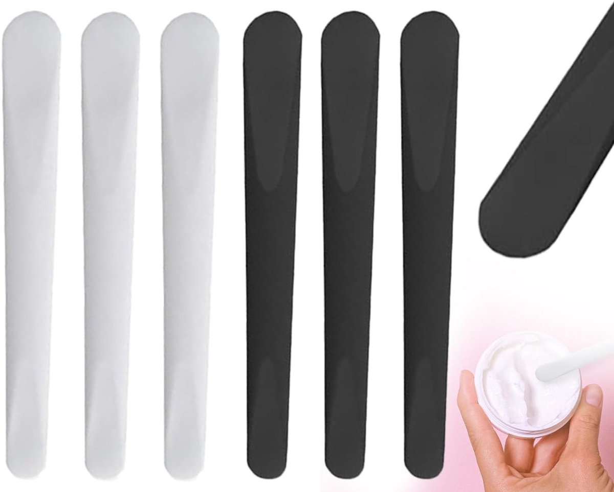 Set van 6 Spatula's voor Cosmetica, Masker Borstel en Plastic Make-up Spatula, Ideaal voor Gezichtsmaskers en Crèmes