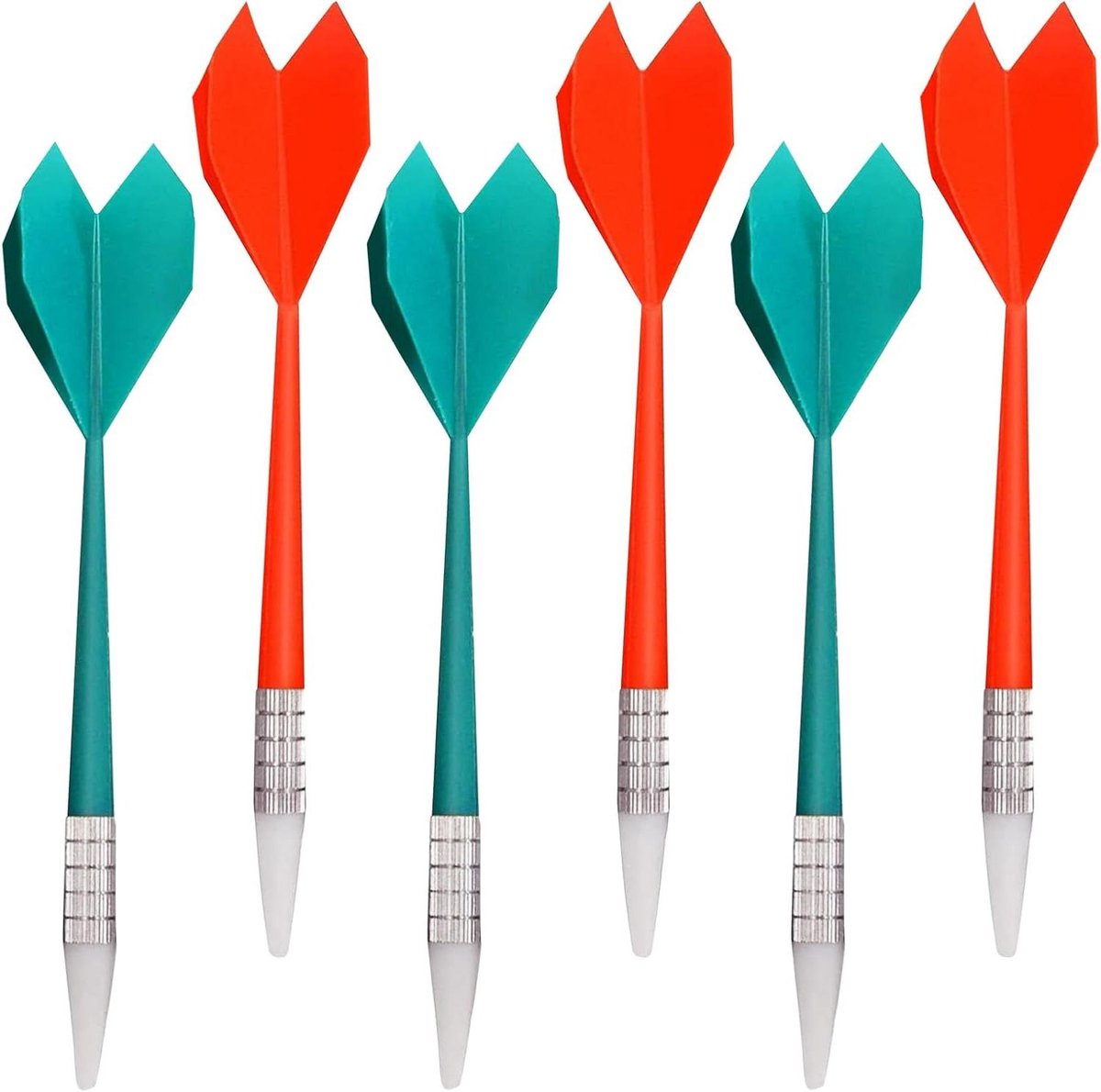 Zachte Dartpijlen - Plastic Darts - Indoor Spel - Veilig Ontwerp - 6 Stuks - Rood Groen