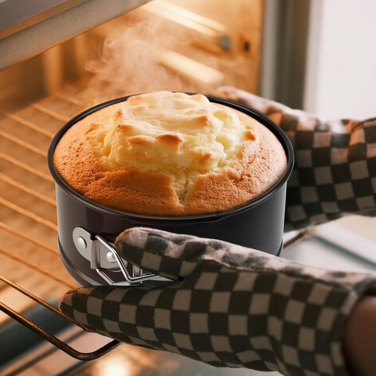 8 Pack 4 Inch Springvorm Cakevormen, Mini Ronde Taartvormen met Afneembare Bodem, Anti-aanbak Bakvorm voor Cheesecake en Gebak in de Keuken, Zwart – foto 4