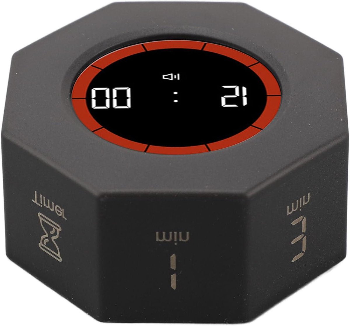 Productiviteit Timer - Octagon Kubus - Tijd Beheer - G-Sensor Rotatie - 5.8 cm - Zwart