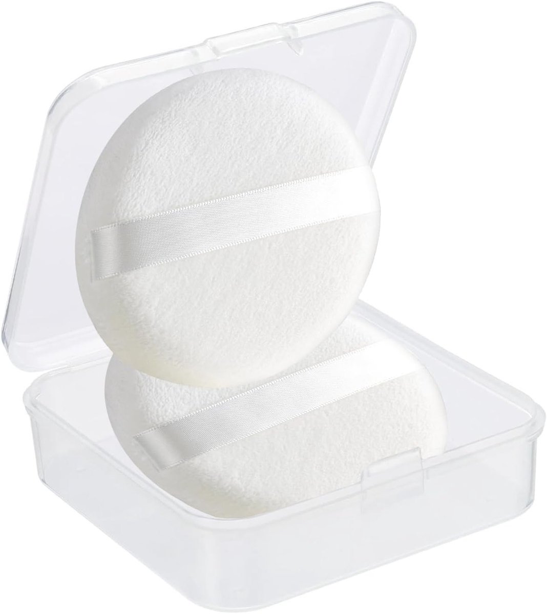 Grote Fluffy Pouf Set van 2, Ultra Zacht Katoen voor Losse Poeder, Cosmetica en Make-up Applicatie