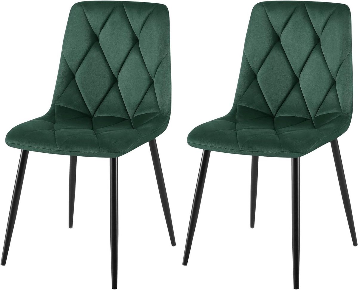 Eetkamerstoelen Set - Keukenstoelen Gestoffeerd - Comfortabel Zitten - Belastbaar 150 kg -