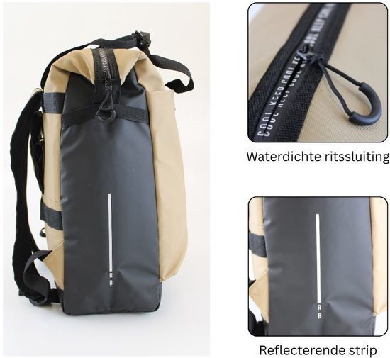 Fietsrugzak Off-White - Koeltas Rugtas - Grote Rugzak met Fietshaken - Koel Rugtas - Koelrugzak van R-B — afbeelding 3