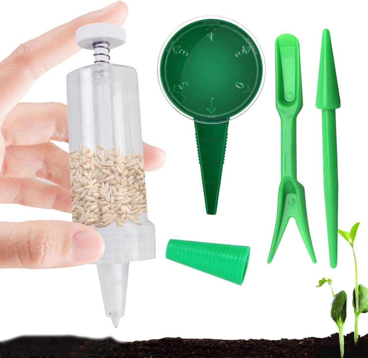Zaaddispenser - Handstrooier Tuin - Moeiteloos Zaaien - Precisie Controle - 153 x 74 cm - Groen