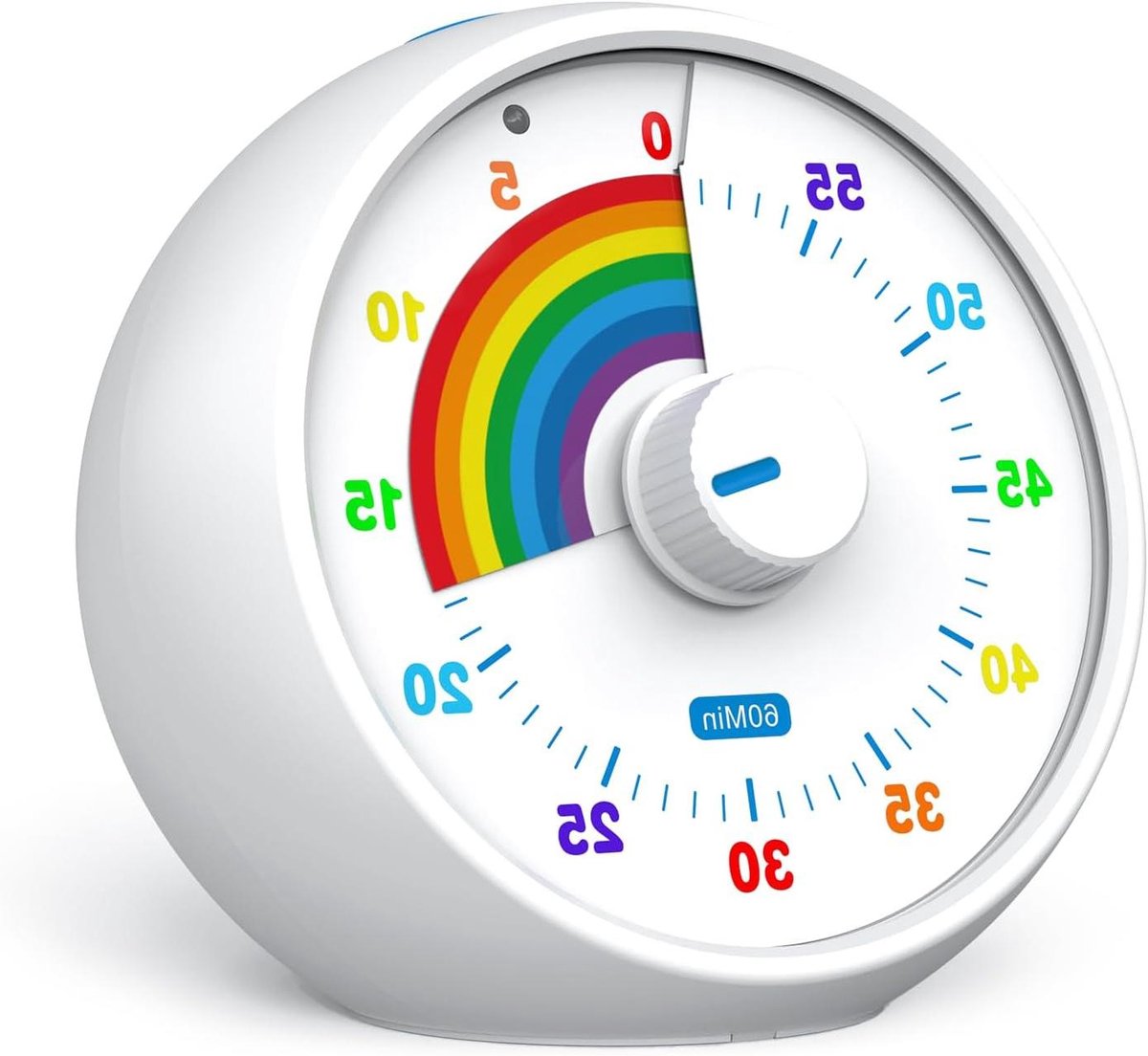 Visuele Timer - Kinder Timer - Tijd Beheer - Regenboog Patroon - 60 Minuten - Wit