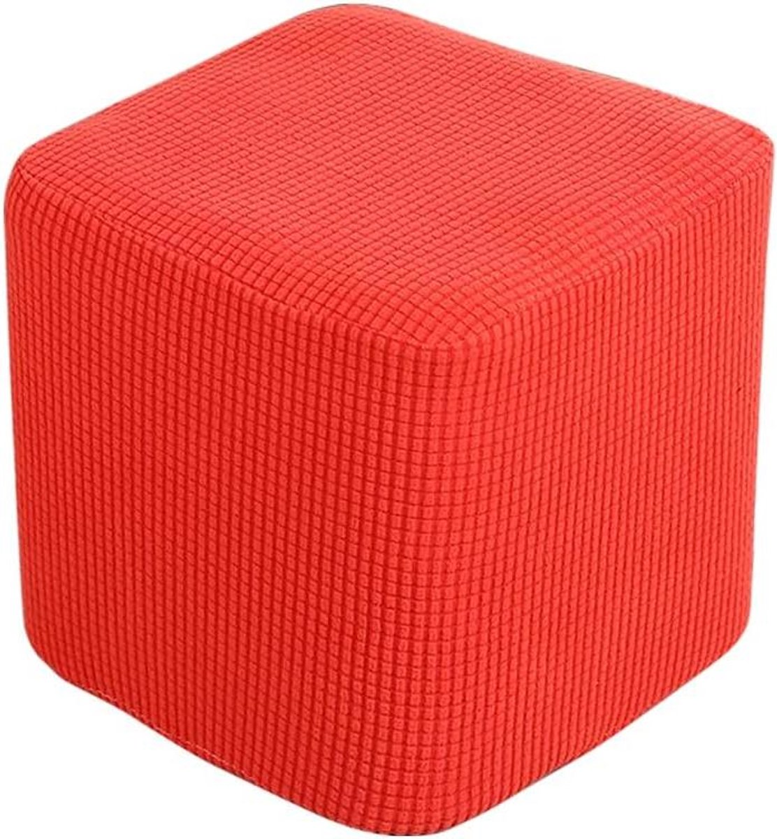 Ottomanhoezen - Voetenbankhoezen - Interieur Vernieuwen - Stretch Stof - 25-33cm - Oranje