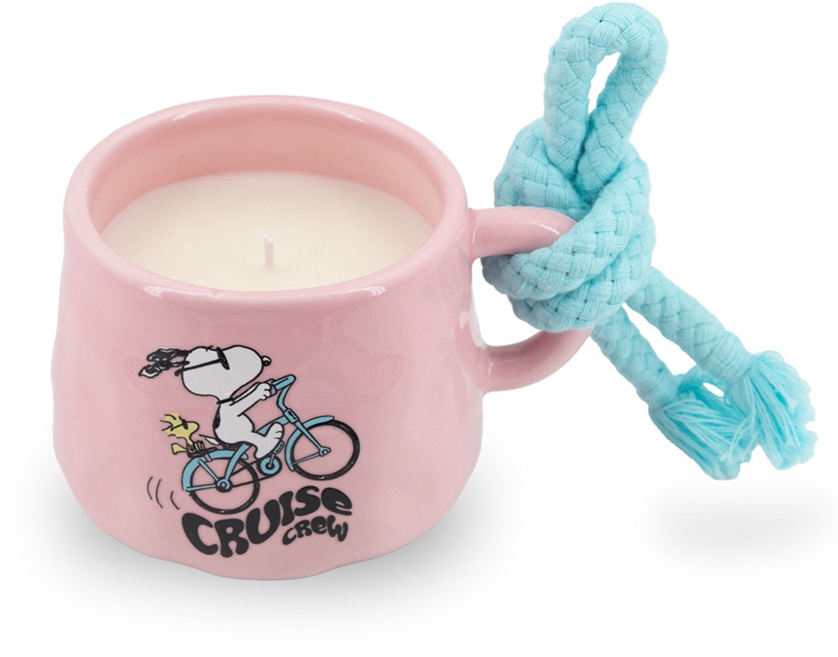 Peanuts geurkaarsen - mok - met touw - Cruise Crew roze