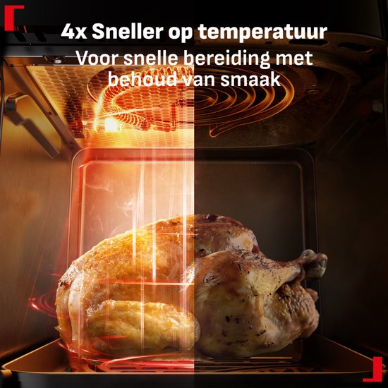 Tefal Easy Fry Infrared EY832H - Airfryer 7L - 1700W - Infraroodtechnologie - 2x Sneller Warm - 8 Programma's - Voor 8 Personen