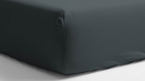 Snoozing - Katoen- Satin - Hoeslaken - Simple - 90x200 cm - Anthracite