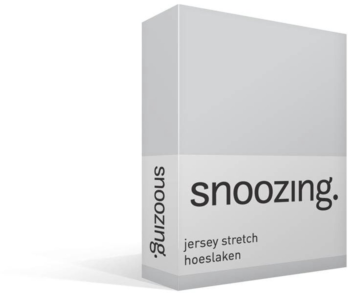Snoozing Jersey Stretch - Hoeslaken - Lits-jumeaux - 200x200/220 cm - Grijs