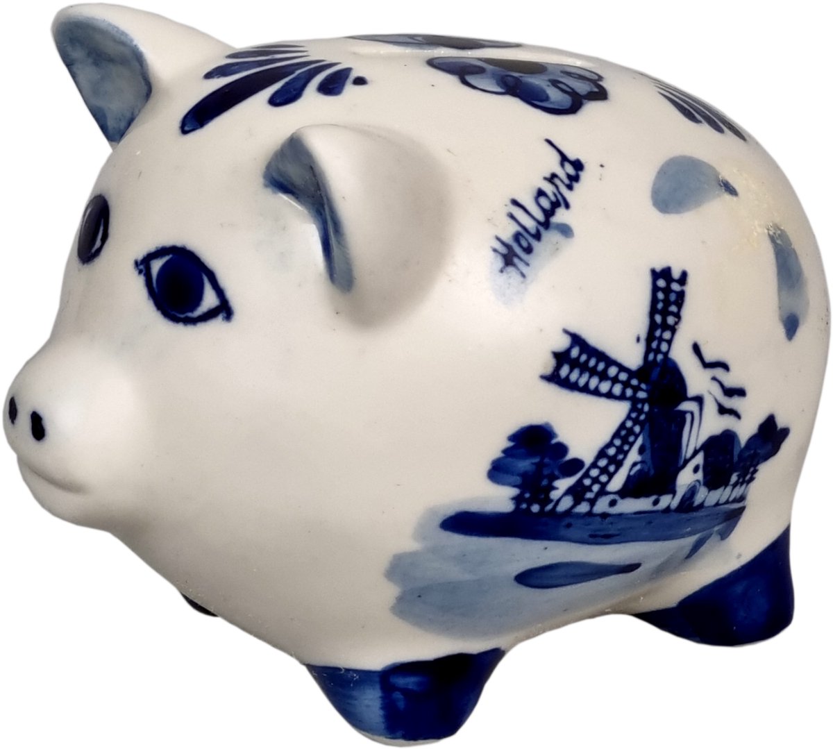 ELCEE-HALY - Delftsblauw Spaarvarken - 7cm - Blauw-Wit
