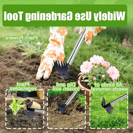 Langhandige Onkruidverwijderaar, 150 cm, 2-in-1 Tuin Gereedschap voor Effectieve Onkruidbestrijding, Handmatige Tuinier Tool voor Gemakkelijk Onkruid Verwijderen — afbeelding 3