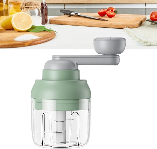 Knoflookhakker Keukenmachine - Mini Food Chopper - Snel Ingrediënten Snijden - Sterke Mengkracht - Compact Design - Groen — afbeelding 5