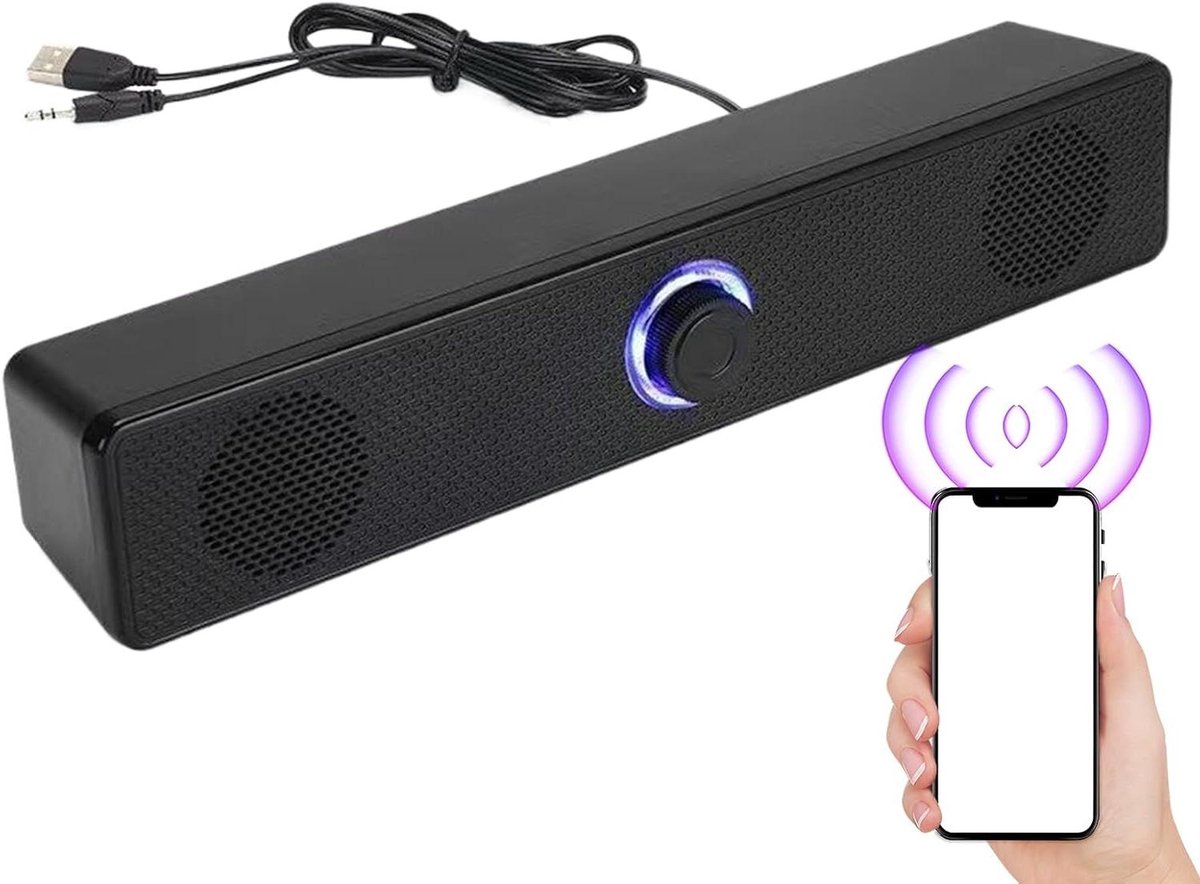 Draadloze Soundbar - Tv Luidspreker - Home Entertainment - Diepe Bas - 296 cm - Zwart