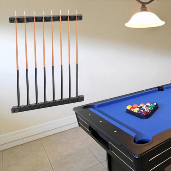 Biljartkeu Houder - Keu Rek - Speelkamer Organiseren - 8 Clips - 40.5 cm Lengte - Zwart — afbeelding 4