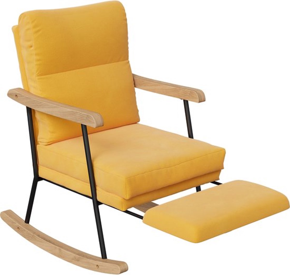 JAQZY Schommelstoel - Stoel - Fauteuil - Uitschuifbare Voetsteun - Ergonomisch Zitcomfort - 64,5 x 93,97 x 94 cm - Tot 120kg