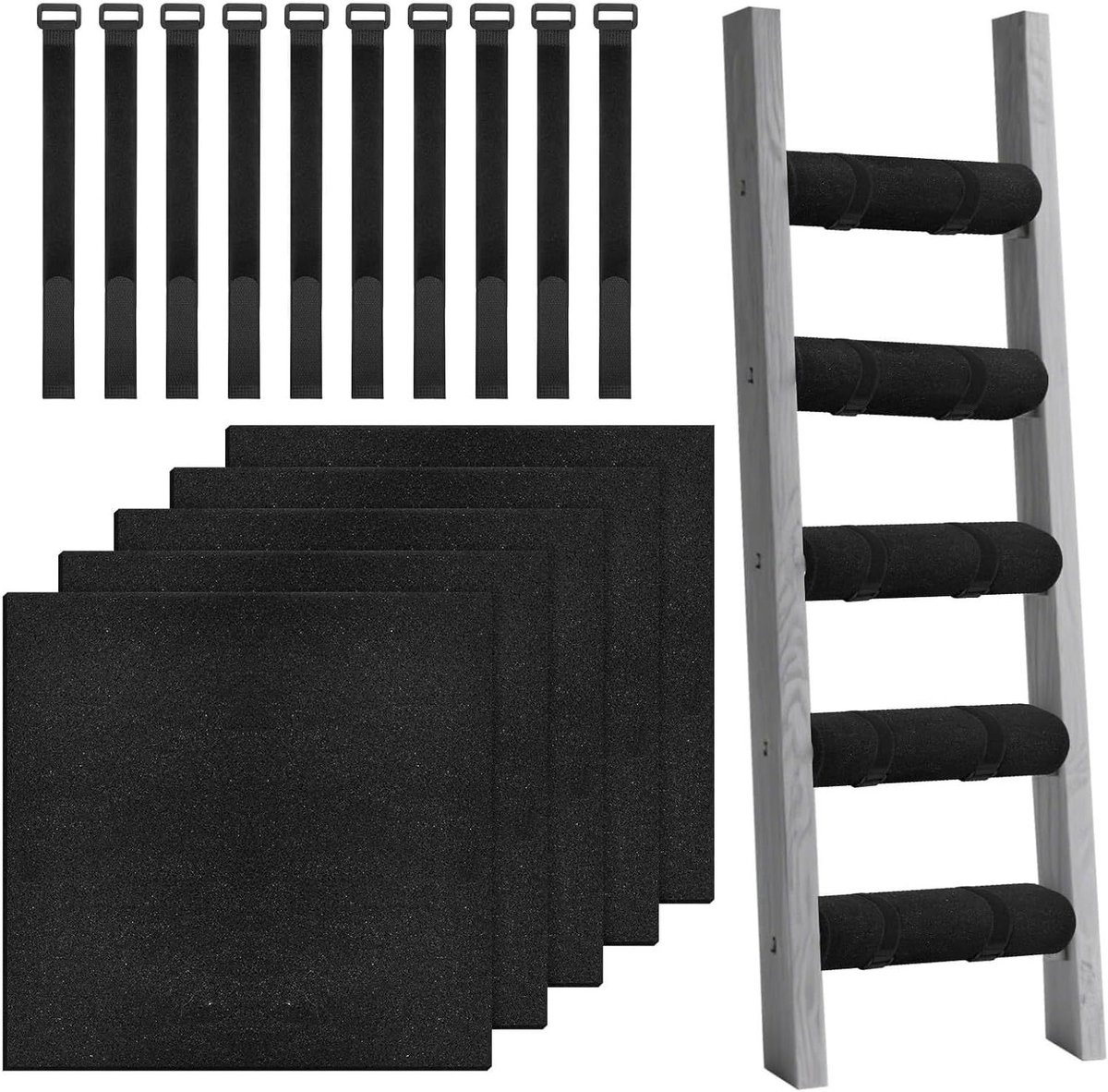 Ladder Pads - Stapelbed Stabilisator - Veilig Klimmen - Antislip Schuim - 5 Stuks 25x25cm - Veelkleurig