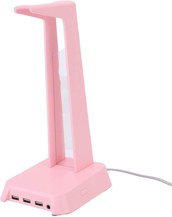 Headset standaard - Koptelefoonhouder - Gaming setup - Geïntegreerde geluidskaart - 30 x 21 x 7 cm - Roze van Merkloos — afbeelding 5