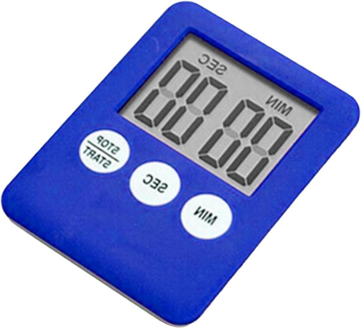 Keukentimer LED - Kookwekker Digitaal - Stil Koken - Magnetisch Antislip - 5.5 cm Breed - Zwart