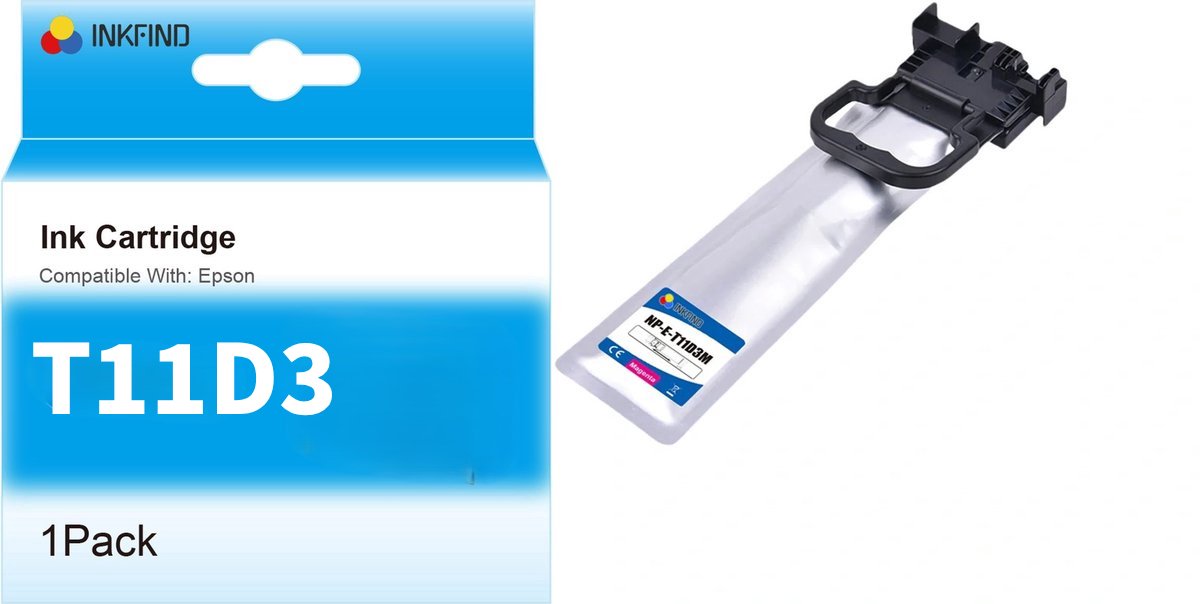 INKFIND T11D Magenta Inktcartridge compatibel met Epson T11D (T11D3) Hoge Capaciteit - 1-pack Magenta*1
