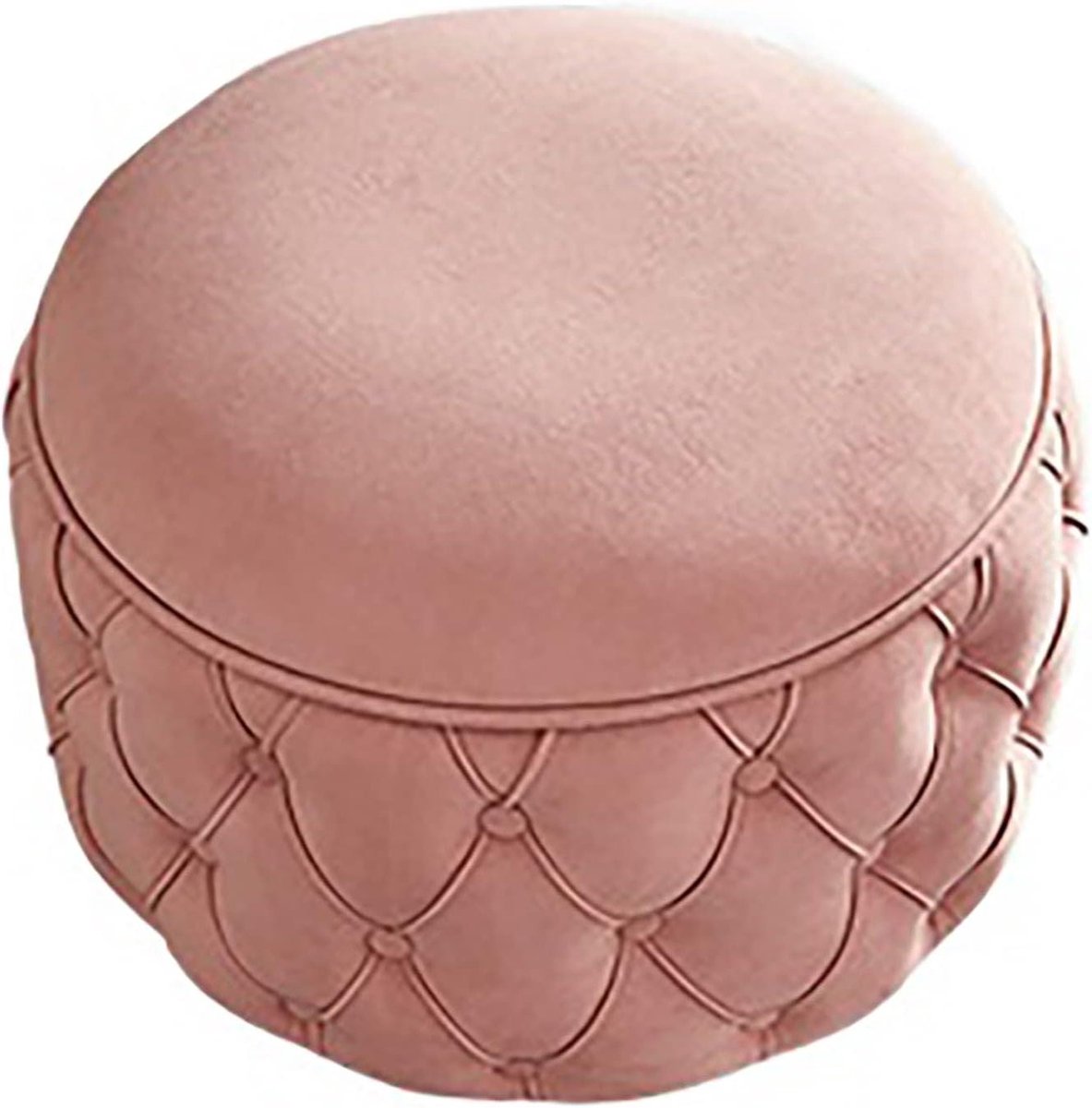 Opbergpoef - Voetenbank poef - Woonkamer opbergen - Zachte fluwelen bekleding - 58x58x43 cm - Roze