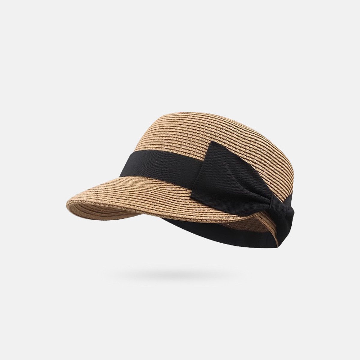 VHV - Hoed - Zonnehoed - Zonnehoed dames - Zonneklephoeden voor dames - Zomerse strohoed met strik - Trendy en schattige baseballpet - Strandhoed - Zonnehoed voor op reis en voor buitenactiviteiten - Khaki